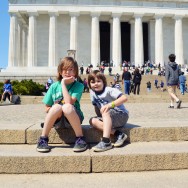 Aidan & Augie at the Lincoln Memorial